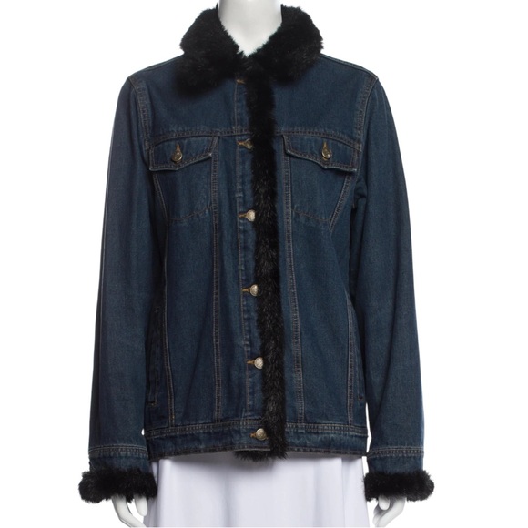 Marvin Richards Faux Fur Lined Denim Jacket Women’s Size 1X - Picture 14 of 15